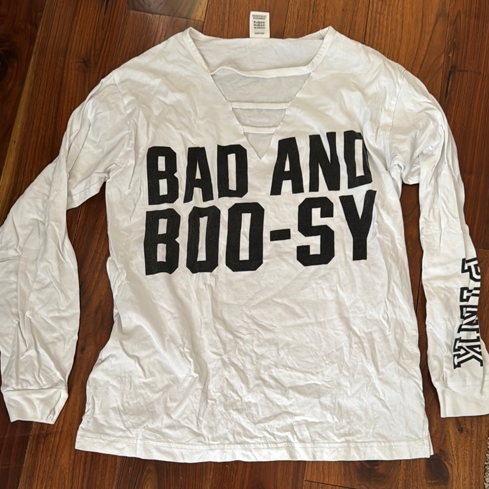 PINK White Long Sleeve Graphic Tee